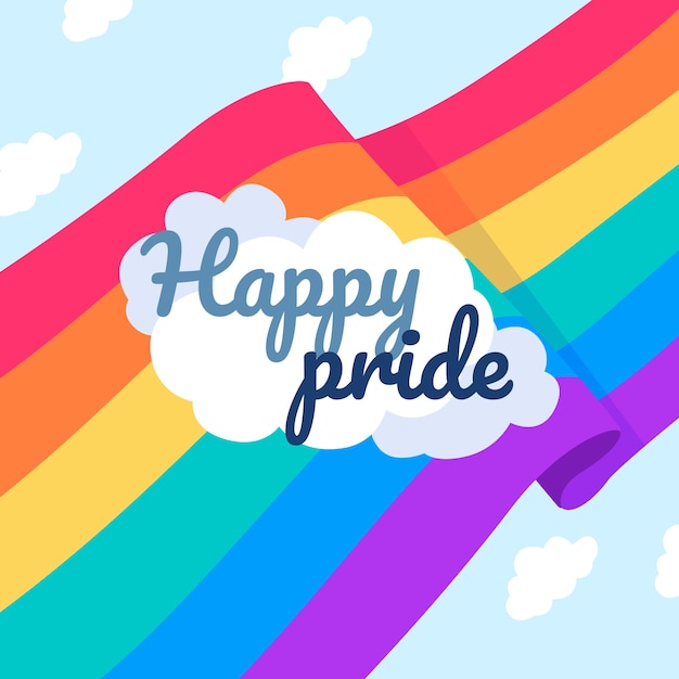 Free Vector | Pride day event with flag celebration