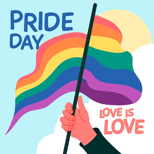 Free Vector | Pride day event with flag theme