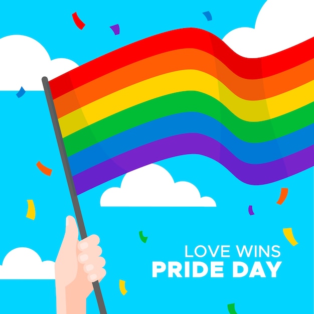 Free Vector | Pride day flag concept