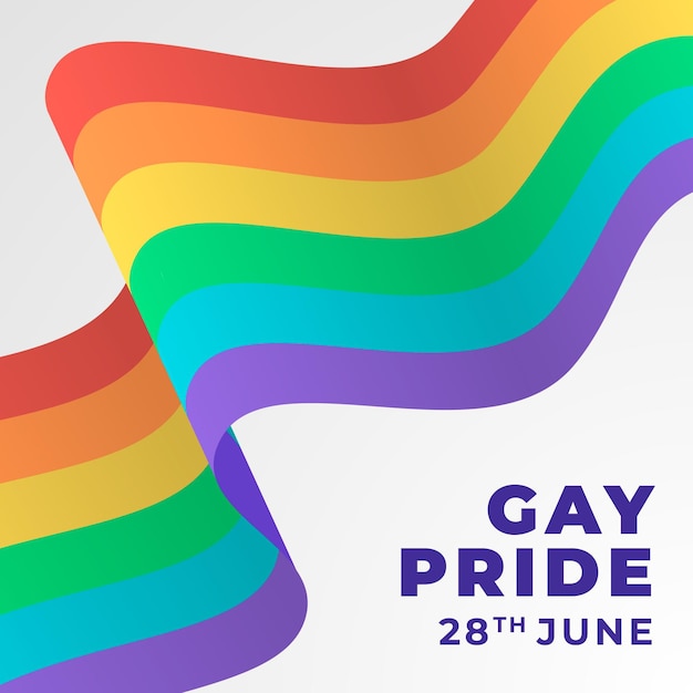 Download Pride day flag with rainbow | Free Vector