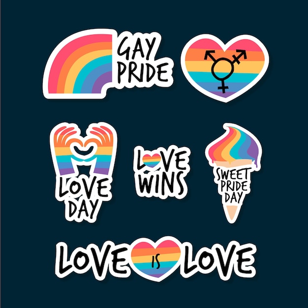 Free Vector | Pride day label pack theme