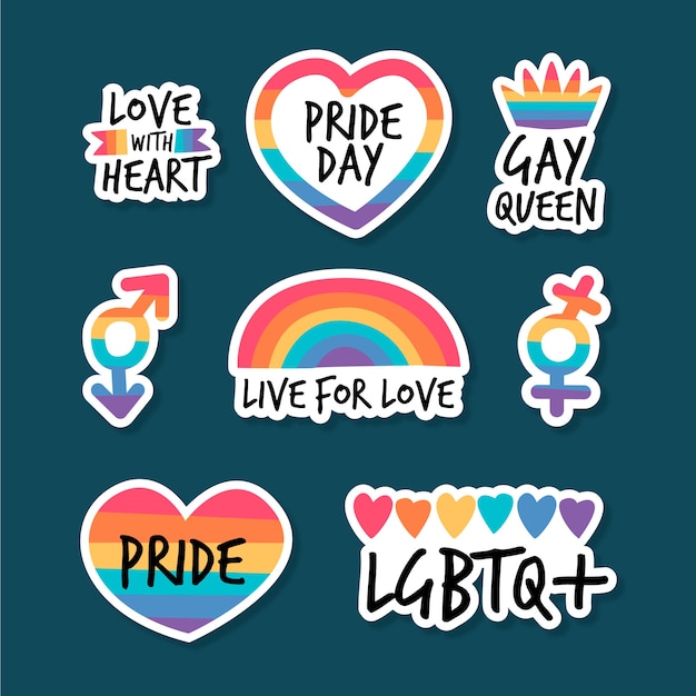 Free Vector | Pride day label set