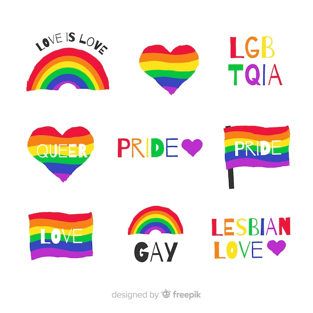 Pride day labels collection | Free Vector