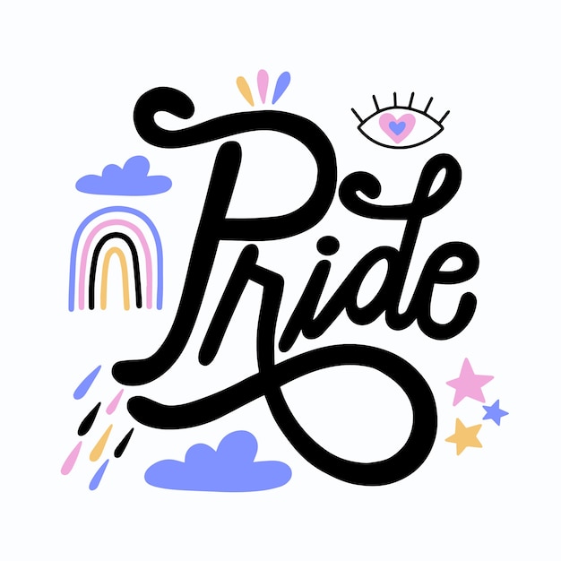 Free Vector | Pride day lettering style