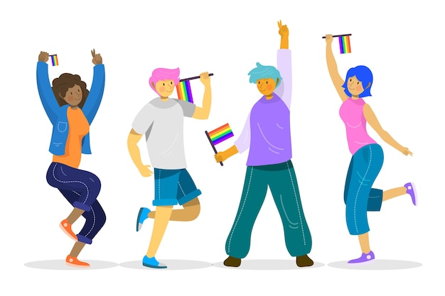 Free Vector | Pride day people concept
