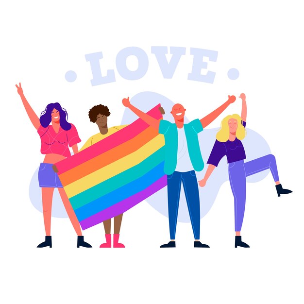 Free Vector | Pride day people concept