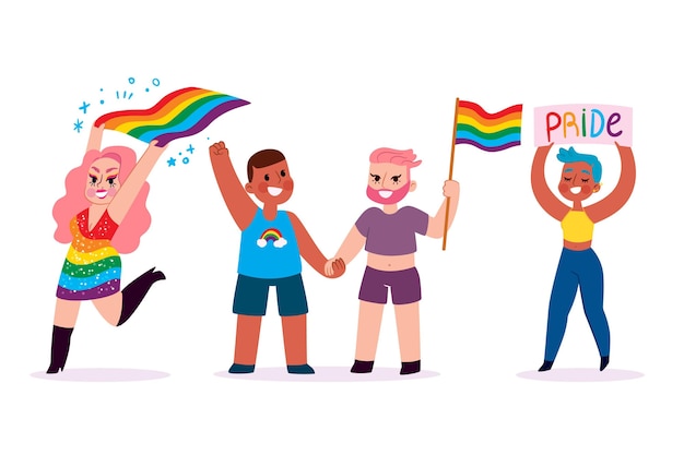 Pride day people concept | Free Vector