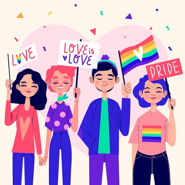 Free Vector | Pride day people concept