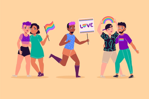 Free Vector | Pride day people concept