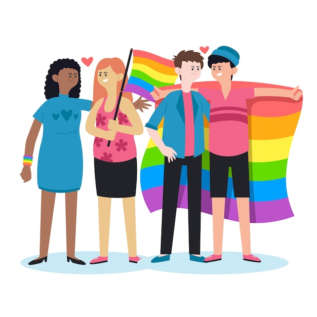 Free Vector | Pride day people illustration