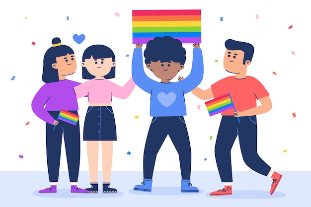 Free Vector | Pride day people illustration