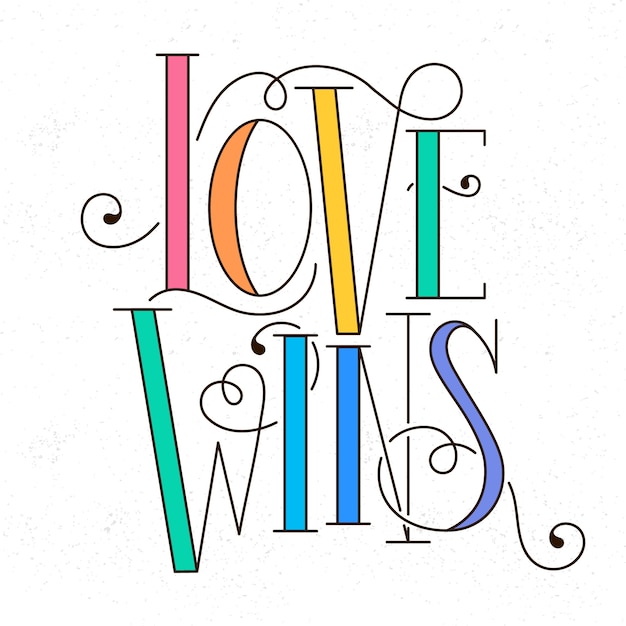 Free Vector | Pride day rainbow coloured lettering