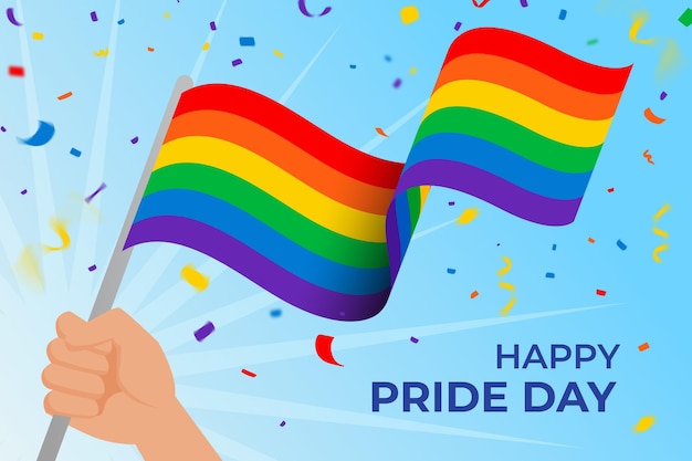 Download Pride day rainbow flag design | Free Vector