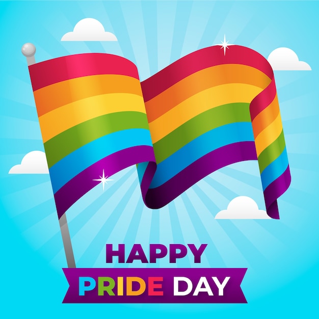 Download Free Vector | Pride day rainbow flag design