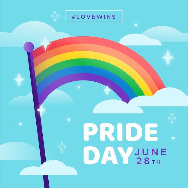 Free Vector | Pride day rainbow flag style