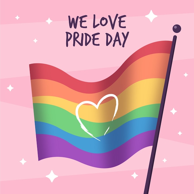 Download Pride day rainbow flag | Free Vector