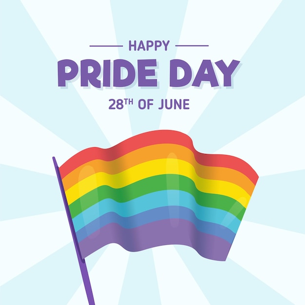 Download Pride day rainbow flag | Free Vector