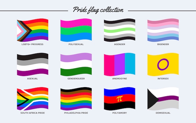 Free Vector | Pride flag collection in wave shape