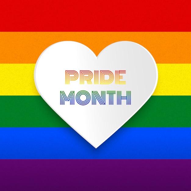 Premium Vector | Pride month heart vector illustration on rainbow ...