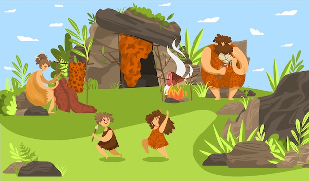 primitive-people-family-happy-prehistoric-children-playing-stone-age-parents-using-tools-illustration_169479-309.jpg