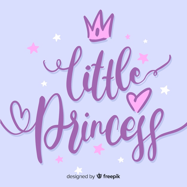 Princess calligraphic hand drawn background | Free Vector