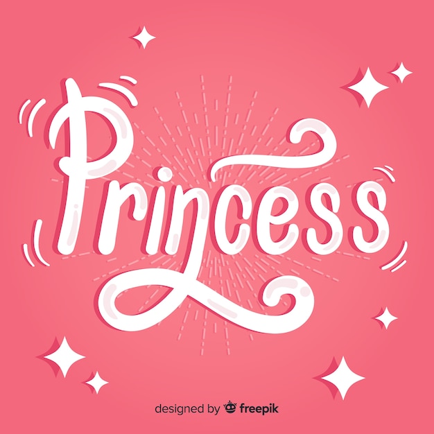 Download Free Vector | Princess calligraphic hand drawn background