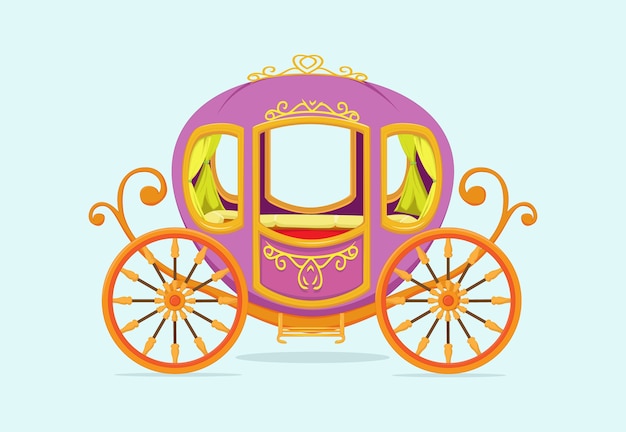 Premium Vector | Princess carriage cartoon