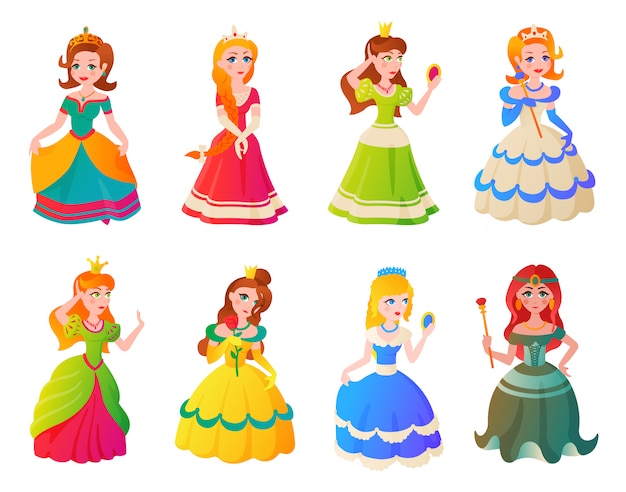 Premium Vector | Princess character set