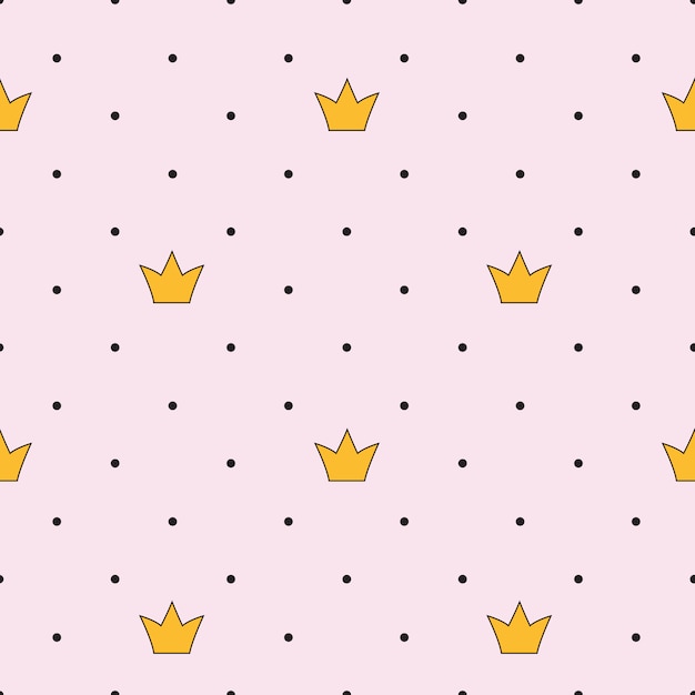 Download Princess crown seamless pattern Vector | Premium Download