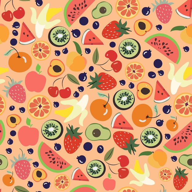 Premium Vector | Print fruit pattern
