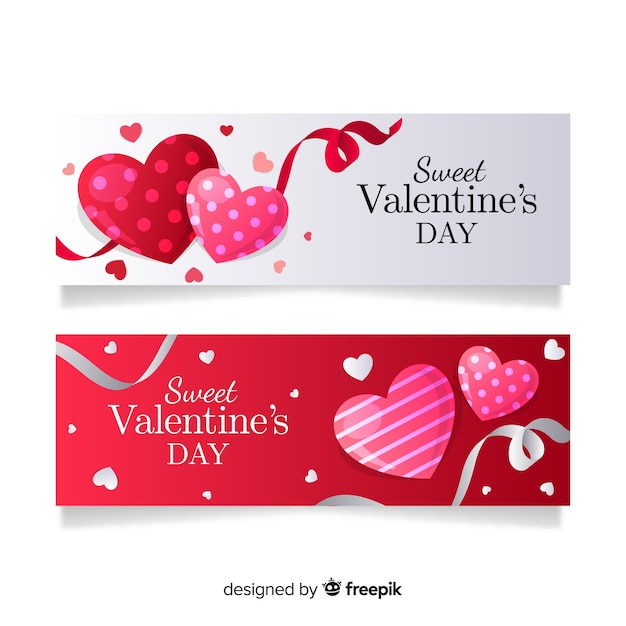 Download Print heart valentine banner Vector | Free Download