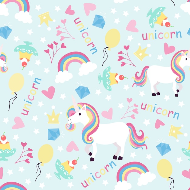 Premium Vector Print Unicorn Rainbow