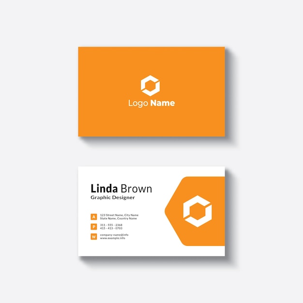 Premium Vector | Printable orange style business card template