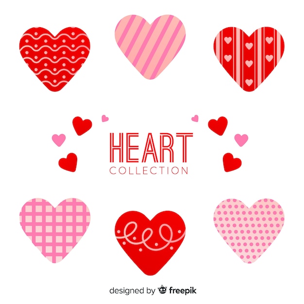 Printed heart set Vector | Free Download