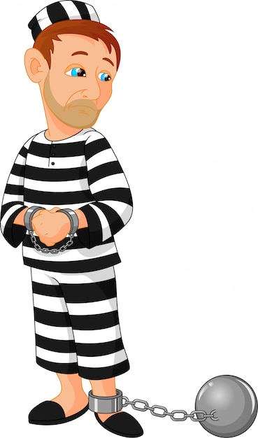 Prisoner Cartoon : People in orange jumpsuits in cell. - River Wallpaper