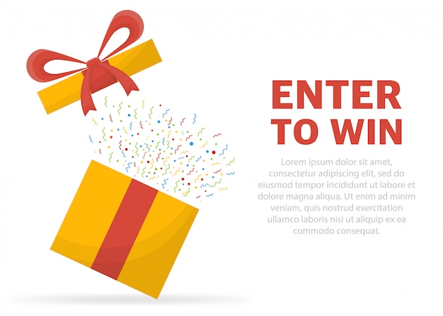 Download Premium Vector Prize Box Opening And Exploding With Fireworks And Confetti