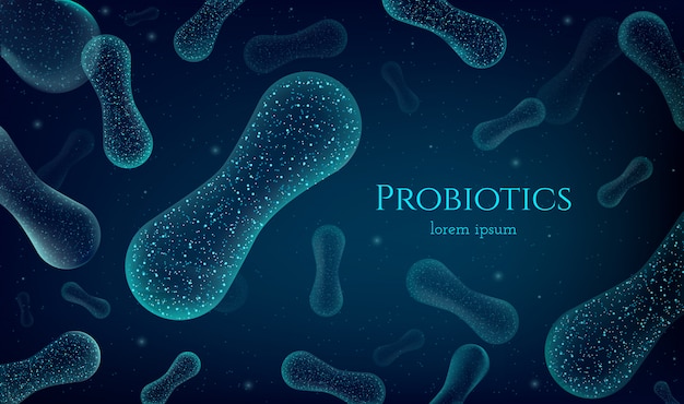 Premium Vector | Probiotics Bacteria. Biology, Science Background ...