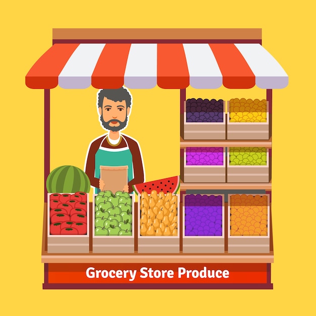 Produce shop keeper. Fruit and vegetables\
retail