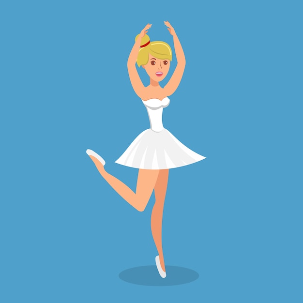 Professional ballet dancer flat color illustration Premium Vector