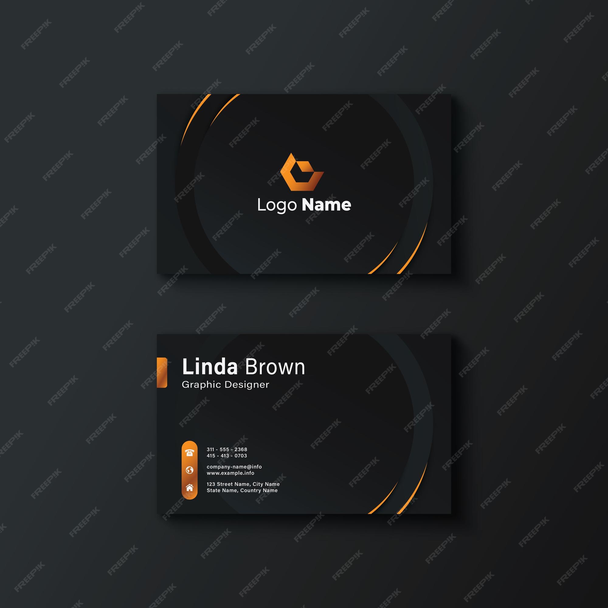 Premium Vector | Professional black business card template