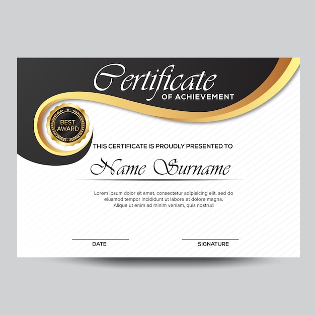 Premium Vector | Professional certificate of achievement template design