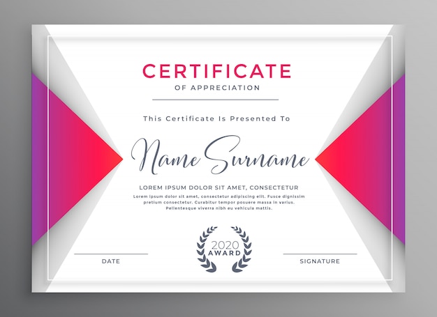 Free Vector | Professional certificate of achievement template