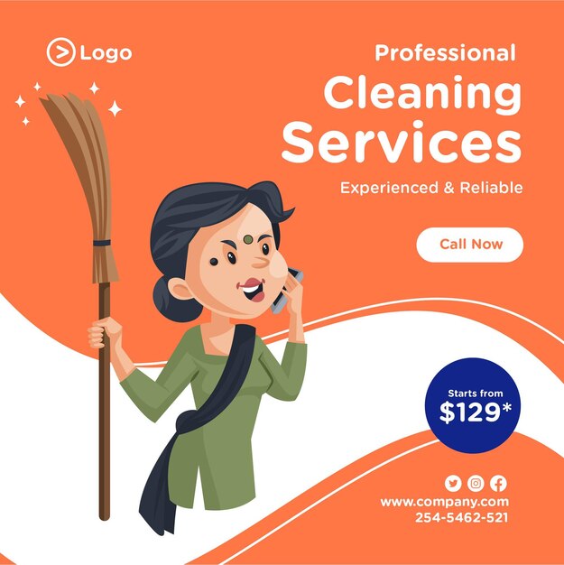 Premium Vector | Professional cleaning services banner design