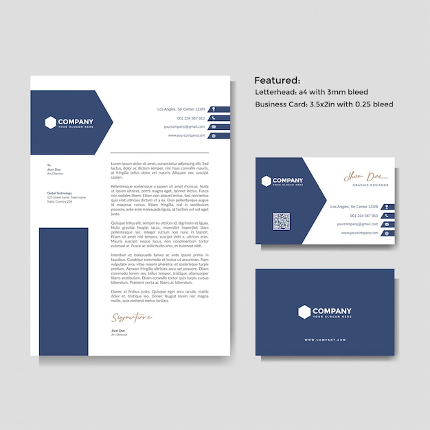 Premium Vector Professional Creative Letterhead And Business Card Template