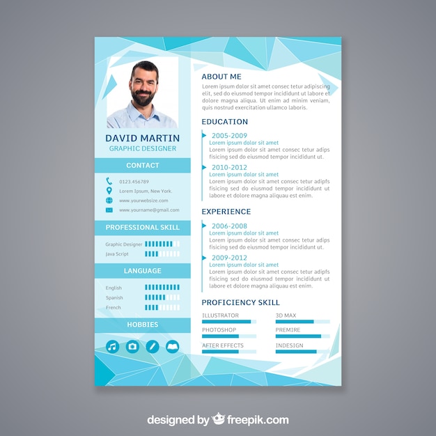 Professional curriculum vitae template | Free Vector