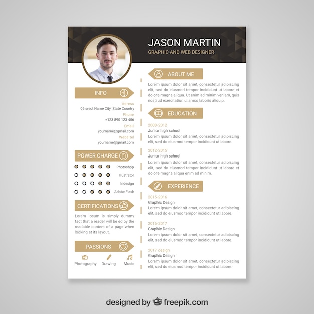 Professional curriculum vitae template Vector | Free Download