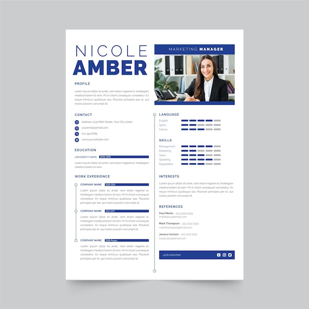 Premium Vector | Professional curriculum vitae template