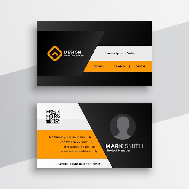 Free Vector | Professional geometric yellow business card template