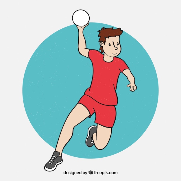 Free Vector | Professional hand drawn handball player