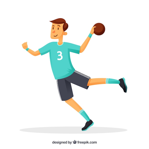 Free Vector | Professional handball player with flat design